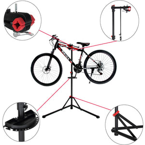 Cavalletto Bici Regolabile Stand Riparazione Manutenzione Biciclette Supporto MB