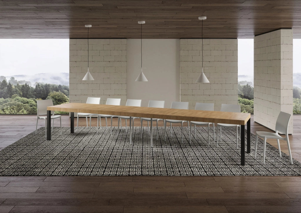 Tavolo Allungabile 120/380x90 cm Everyday Premium Quercia Natura Gambe Antracite