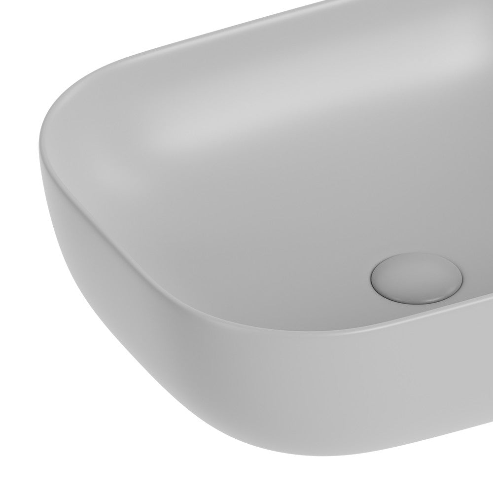 Lavabo d'appoggio grigio in ceramica da 50,5 x 40,5 cm - Serie Nature