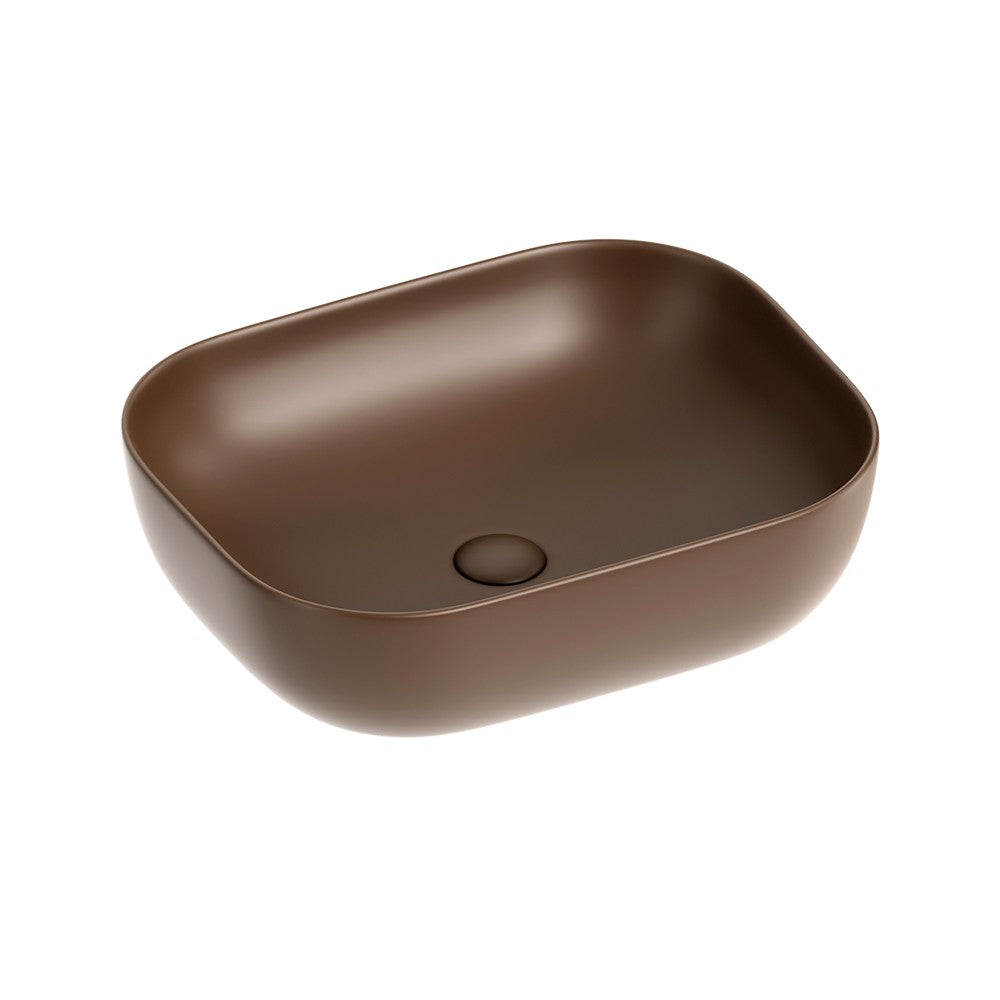 Lavabo d'appoggio marrone in ceramica da 50,5 x 40,5 cm - Serie Nature
