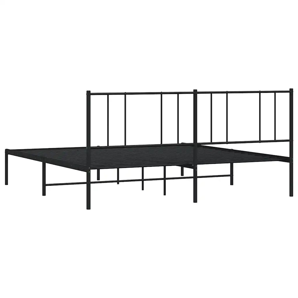 Giroletto con Testiera in Metallo Nero 193x203 cm 352486