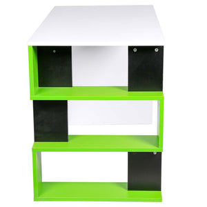 Scrivania Libreria 3 Ripiani Tavolo Porta Pc Computer Legno Casa Ufficio Verde