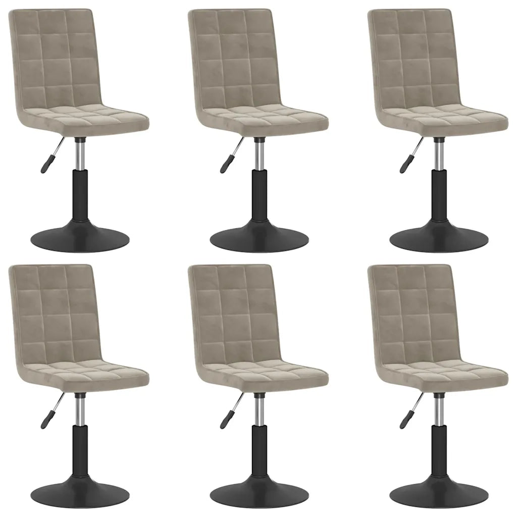Sedie da Pranzo Girevoli 6 pz Grigio Chiaro in Velluto 3089300