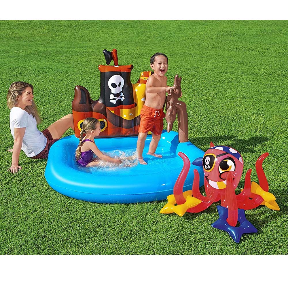 Piscina Gonfiabile Playcenter Nave dei Pirati Bambini 140x130cm con Polpo Gioco