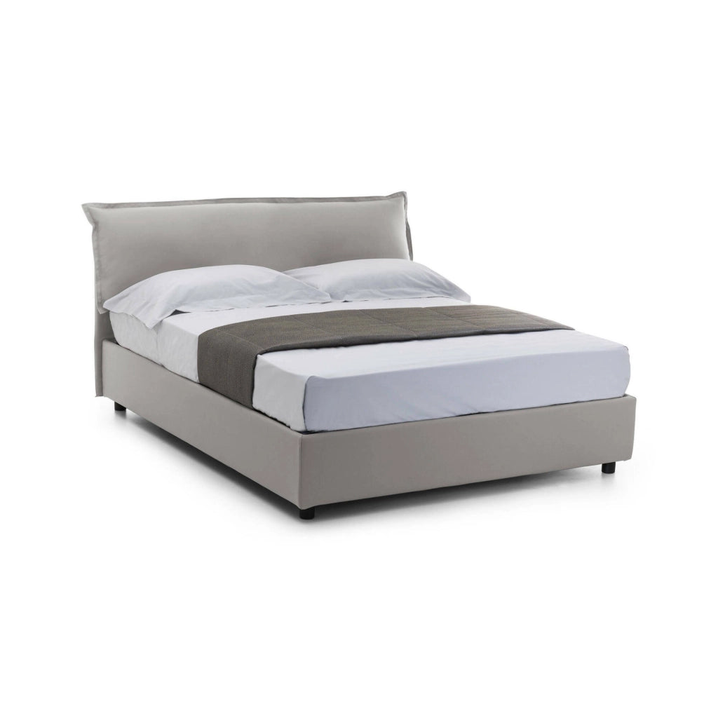 Letto Matrimoniale Amilcaren, Letto Matrimoniale Materasso Incluso Made in Italy, Grigio