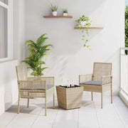 Set Bistro da Giardino 3 pcs Beige polyrattan 3334958