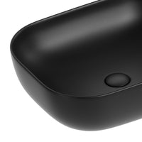 Lavabo d'appoggio nero in ceramica da 50,5 x 40,5 cm - Serie Nature