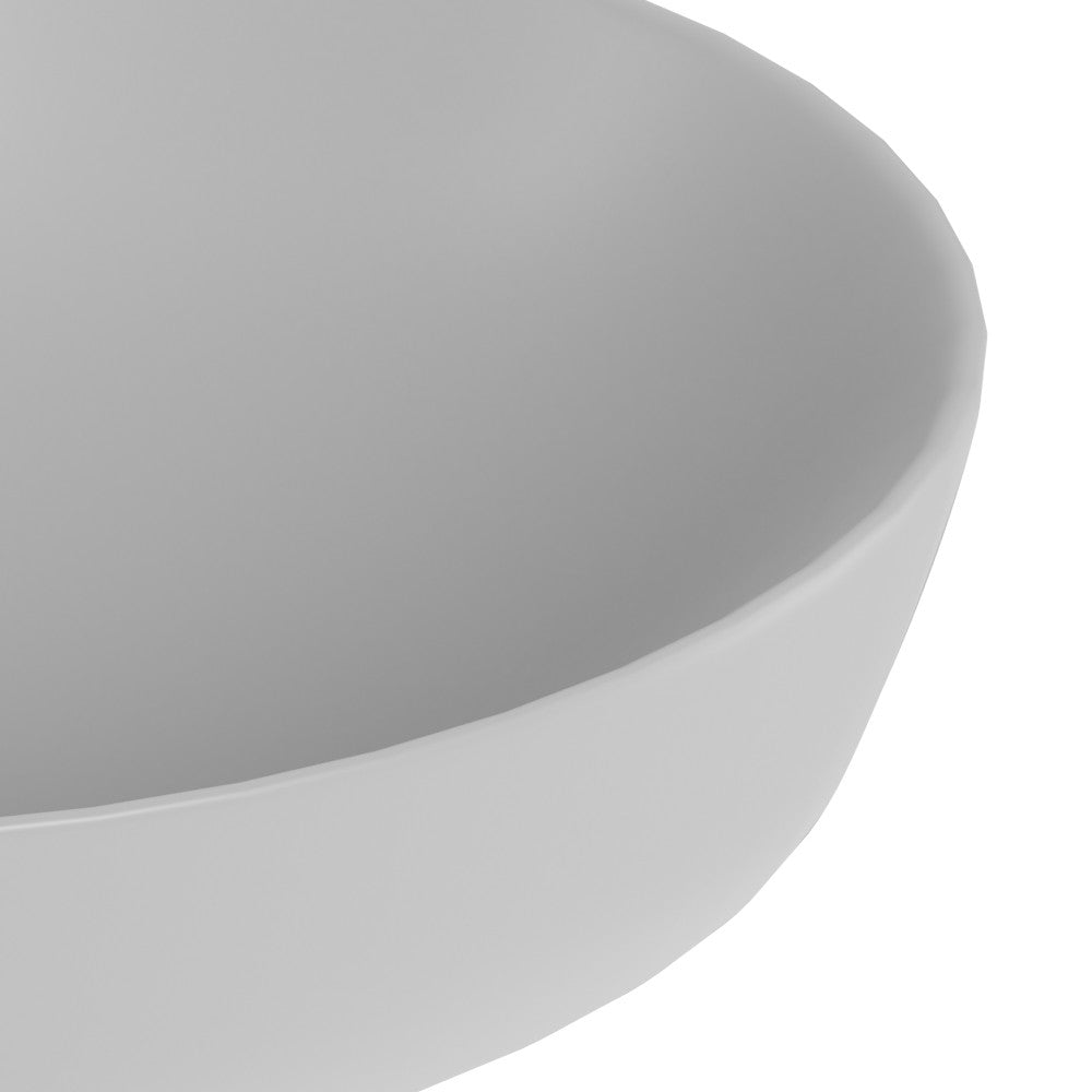 Lavabo d'appoggio ovale in ceramica da 60x40 cm grigio - Serie Nature