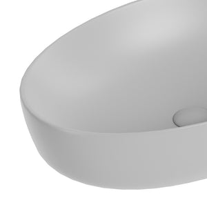 Lavabo d'appoggio ovale in ceramica da 60x40 cm grigio - Serie Nature