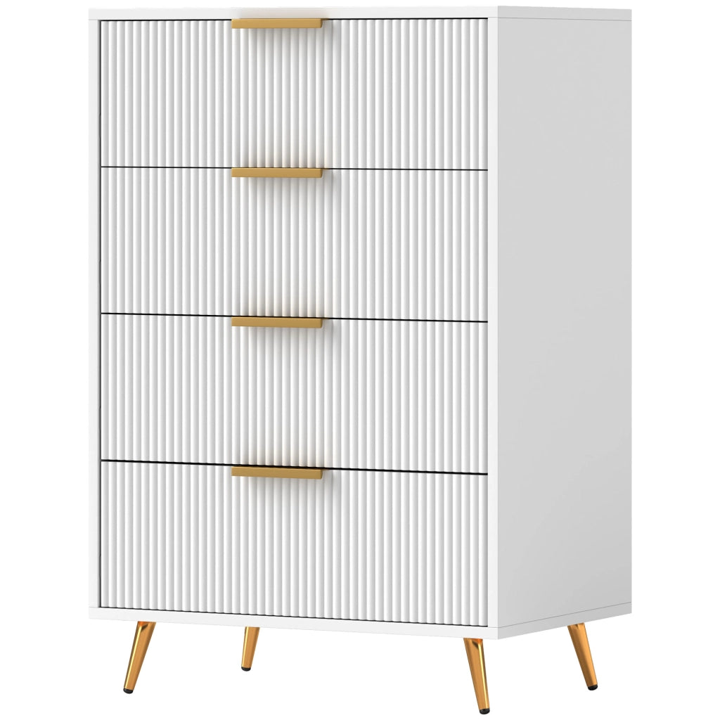 Cassettiera Moderna con 4 Cassetti ¨C zephmum ¨C Bianco 60x40x90 cm