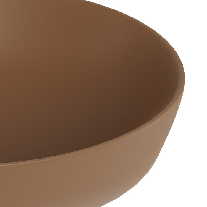 Lavabo d'appoggio ovale in ceramica da 60x40 cm marrone - Serie Nature