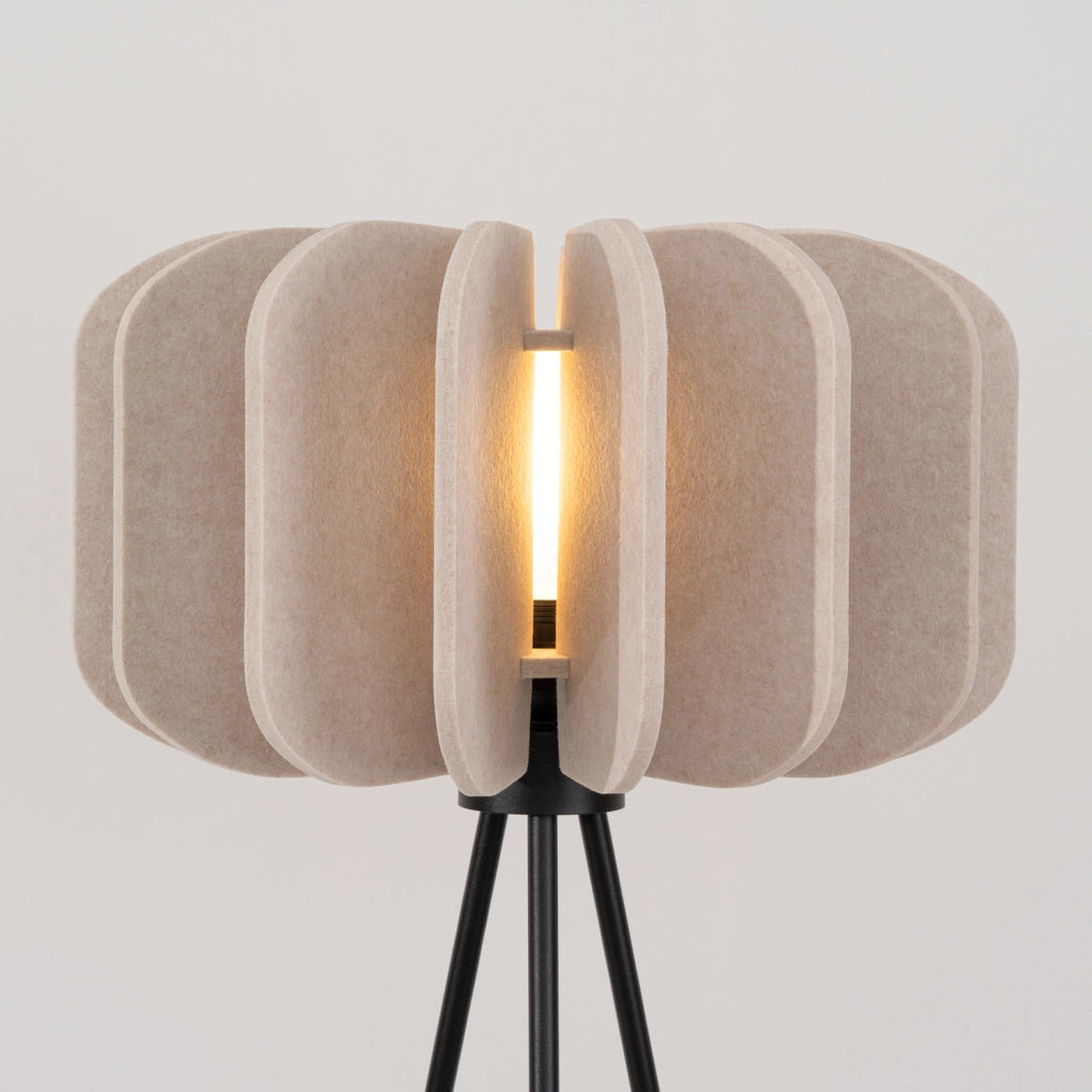 Lampada da terra treppiede in feltro beige E27 BARDEO