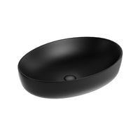 Lavabo d'appoggio ovale in ceramica da 60x40 cm nero - Serie Nature