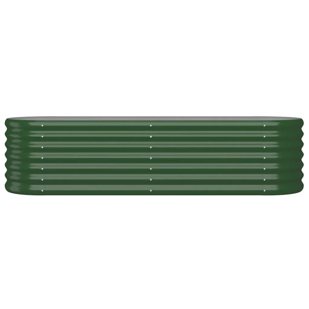 Fioriera rialzata per piante e fiori adatta per terrazze e giardini in acciaio verniciato a polvere 152 x 40 x 36 cm verde 02_0039577