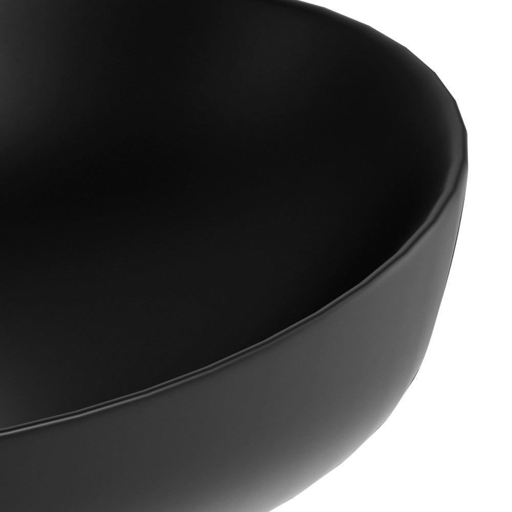 Lavabo d'appoggio ovale in ceramica da 60x40 cm nero - Serie Nature