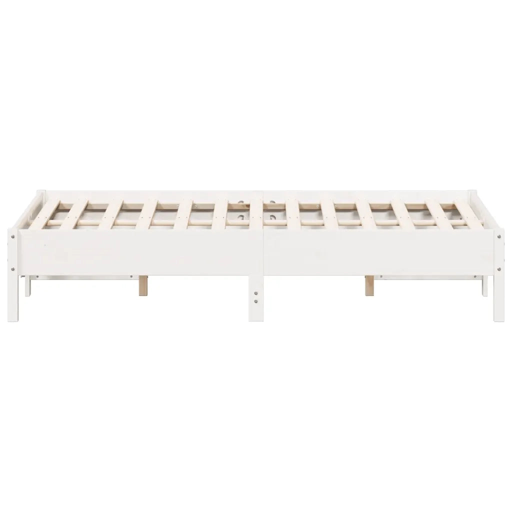 Letto senza Materasso Bianco 120x190 cm Legno Massello di Pino