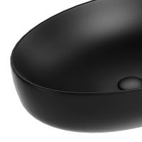 Lavabo d'appoggio ovale in ceramica da 60x40 cm nero - Serie Nature