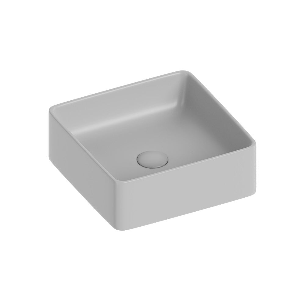 Lavabo d'appoggio quadrato in ceramica da 36x36 cm grigio - Serie Nature