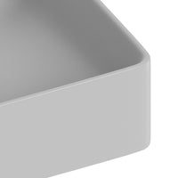 Lavabo d'appoggio quadrato in ceramica da 36x36 cm grigio - Serie Nature