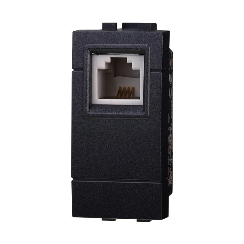 Connettore Telefonica Presa RJ11 Colore Nero Compatibile Con Bticino Living International