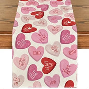 Tavolo da pranzo 33*180cm, tessuto di alta qualità in poliestere, resistente e lavabile in lavatrice, adatto per San Valentino e occasioni speciali, design colorato