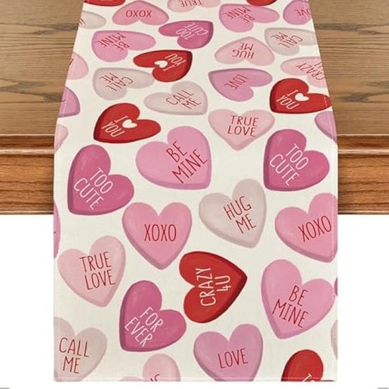 Tavolo da pranzo 33*180cm, tessuto di alta qualità in poliestere, resistente e lavabile in lavatrice, adatto per San Valentino e occasioni speciali, design colorato