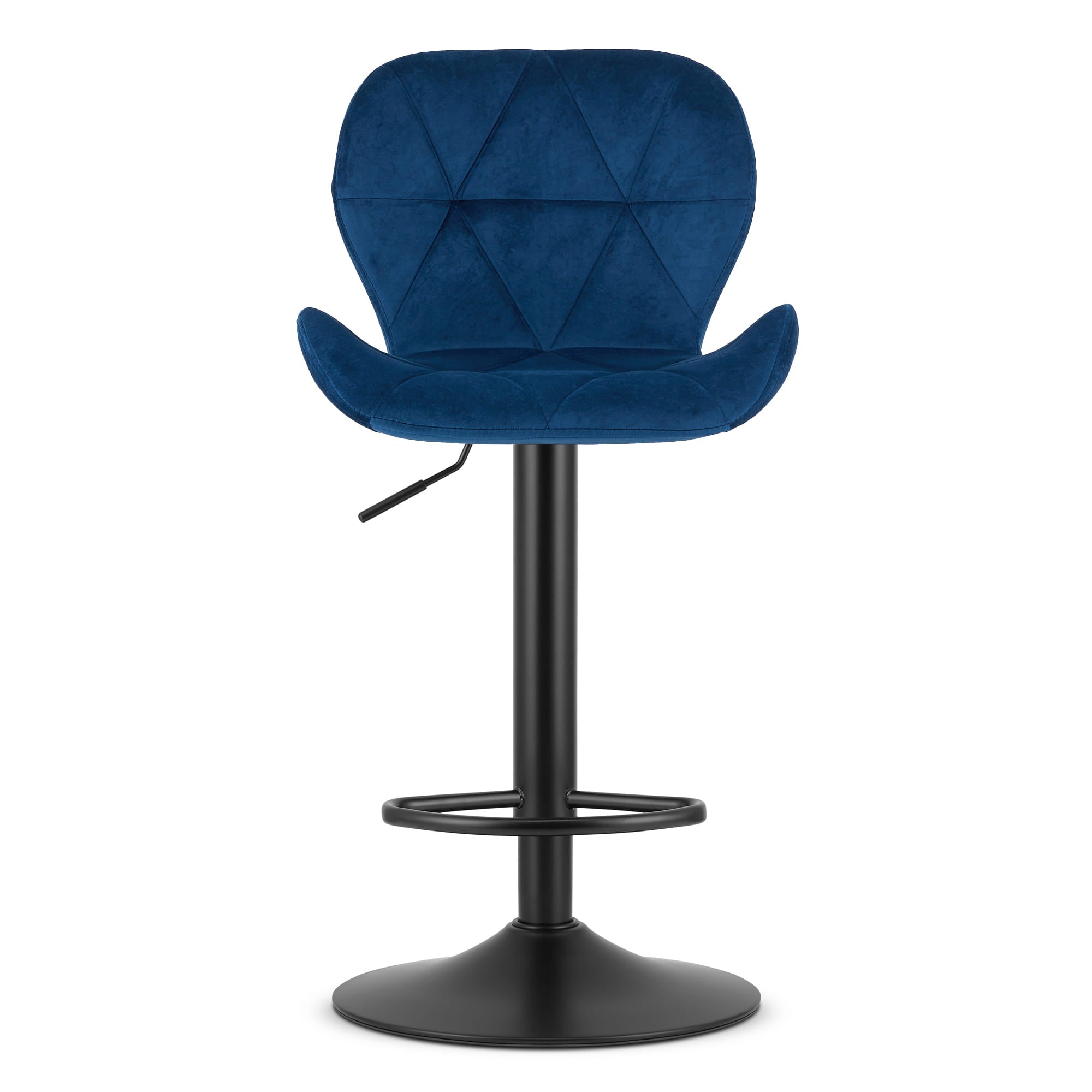 Sgabello in velluto VALORA WEST - Blu navy per soggiorno, cucina, sala da pranzo