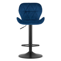 Sgabello in velluto VALORA WEST - Blu navy per soggiorno, cucina, sala da pranzo