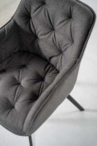 Set 4 Sedie 60x55xH79 cm in Tessuto Elsa Grigio