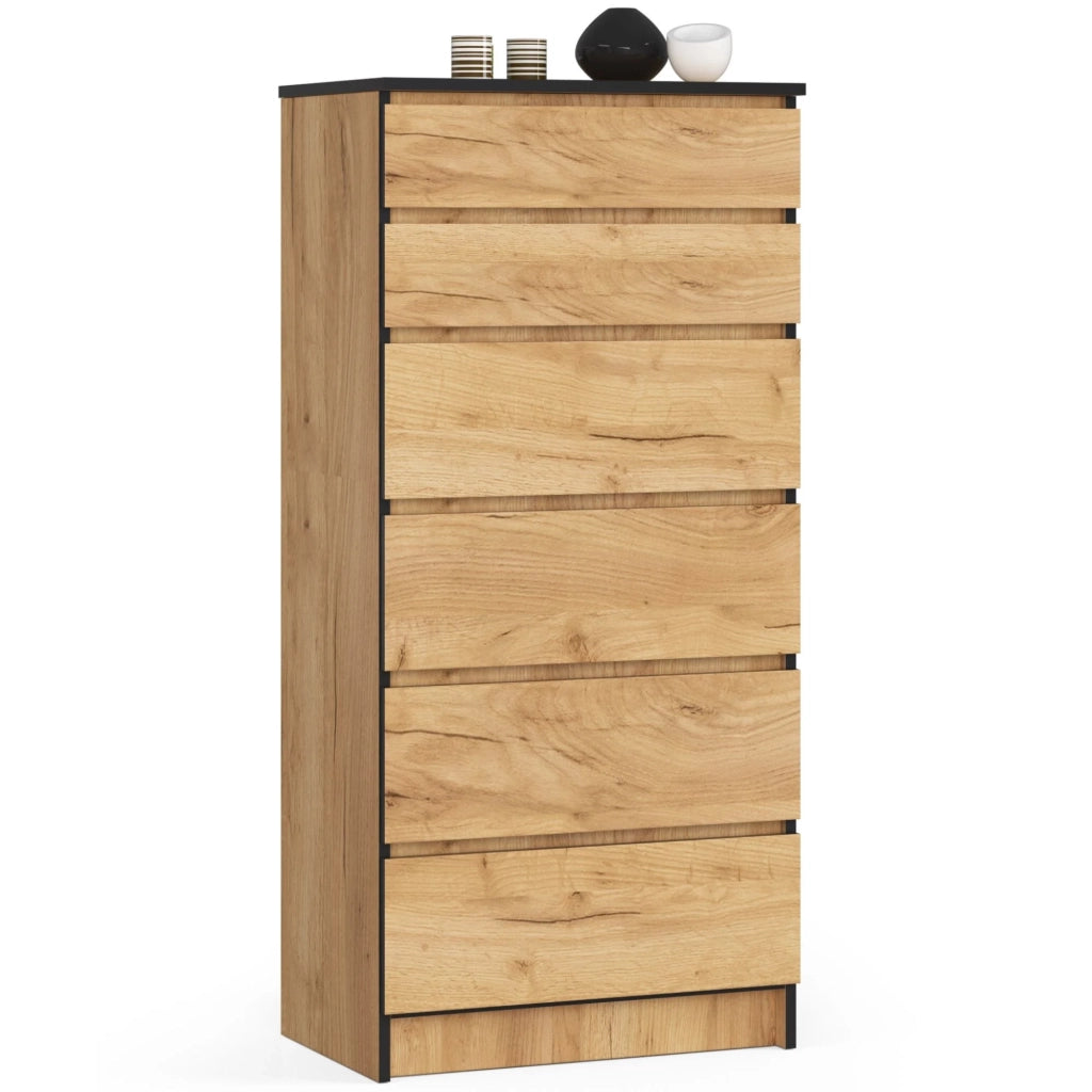 Cassettiera AKORD K60 Cassettiera Quercia Craft 60 cm 6 cassetti 60x40x130 cm