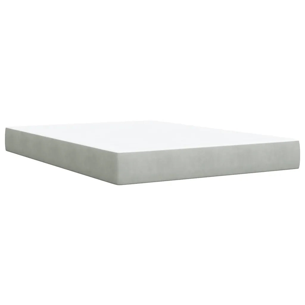 Giroletto a Molle con Materasso Grigio Chiaro 160x200cm Velluto 3290966