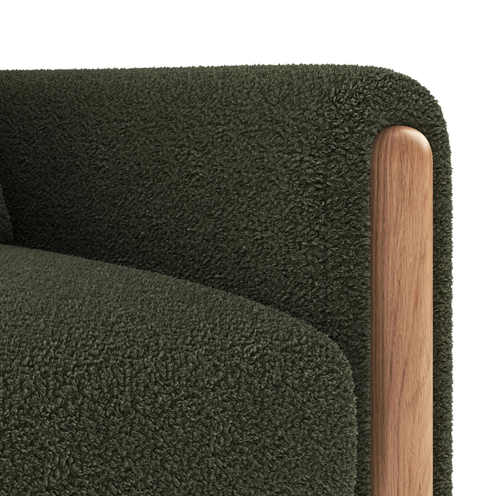 Poltrona relax 87x83x88，5 cm in tessuto peluche verde
