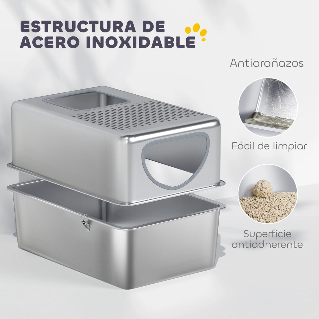 Arenero per Gatti in Acciaio Inossidabile ¨C zephmum ¨C XL