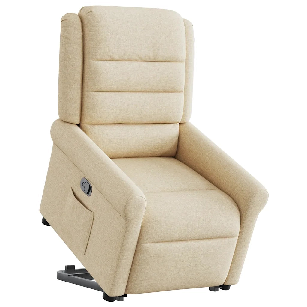 Poltrona Alzapersona Reclinabile Crema in Tessuto 3303322