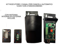 KIT RICEVENTE RICEVITORE 2 CANALI PER CANCELLI AUTOMATICI 12-24 VAC CON RADIOCOMANDI