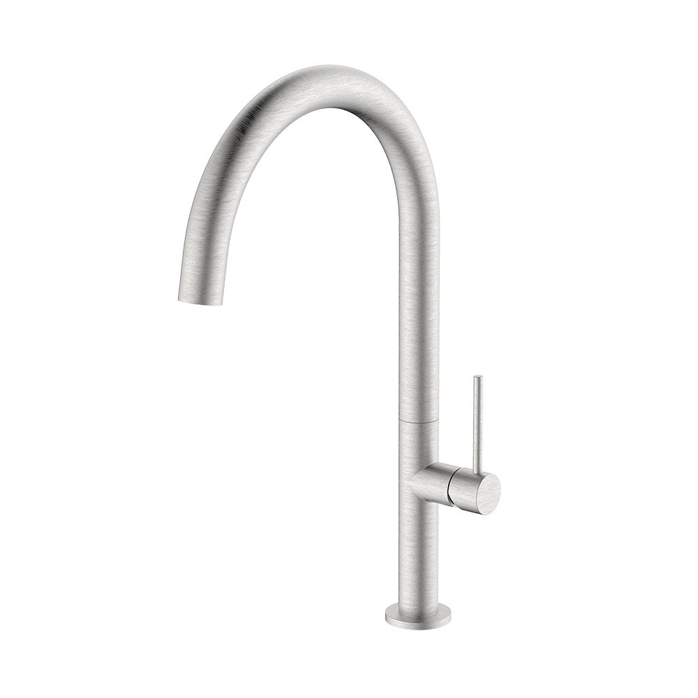 Miscelatore lavello bocca alta in acciaio spazzolato con risparmio acqua – Serie Detroit