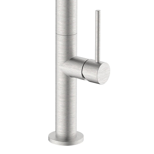 Miscelatore lavello bocca alta in acciaio spazzolato con risparmio acqua – Serie Detroit