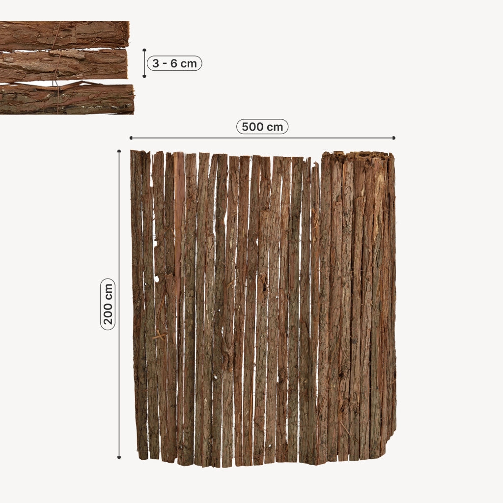 Recinzione Zamora di Corteccia Albero Schermatura Protezione 500x200 cm casa.pro