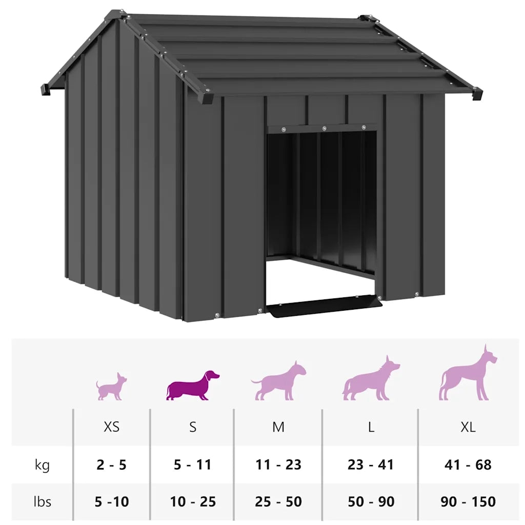 Casetta per Cani con Tetto 85x107x81 cm Acciaio Zincato CFW7293478