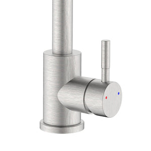 Rubinetto lavello bocca alta in acciaio spazzolato con risparmio acqua – Serie Bronx