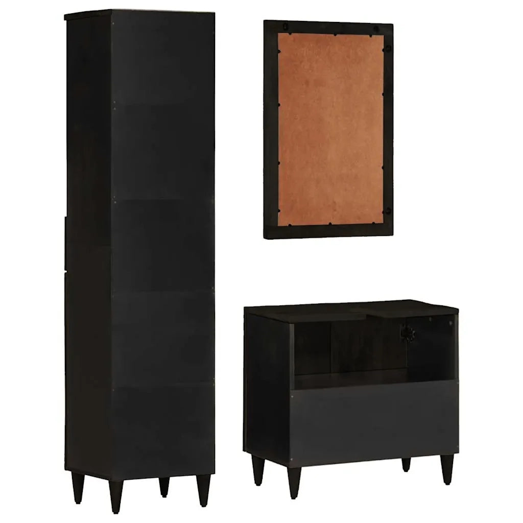 Set Mobili da Bagno 3pz in Legno Massello di Mango 3310019