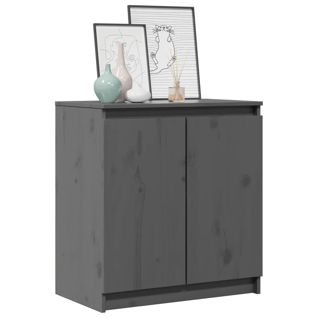 Armadietto Grigio 60x36x65 cm in Legno Massello di Pino 808100