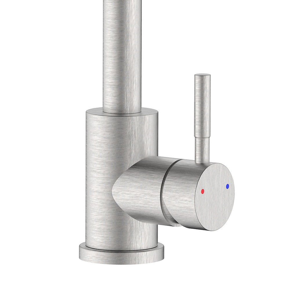 Miscelatore lavello bocca alta in acciaio spazzolato con risparmio acqua – Serie Brooklyn