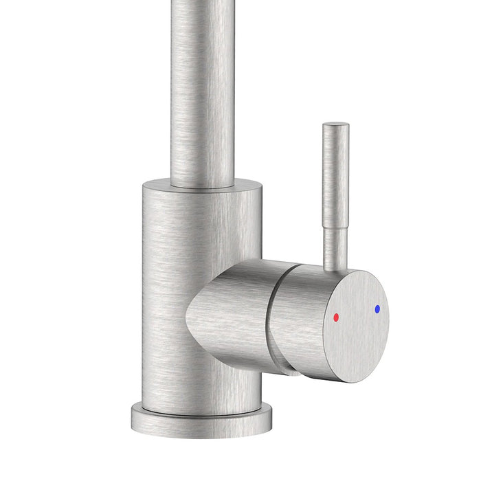 Miscelatore lavello bocca alta in acciaio spazzolato con risparmio acqua – Serie Brooklyn