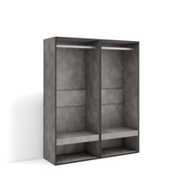 Armadio Aperto, 120x35x145cm, Camera da letto, Vestiti, scarpe, grigio cemento RF3489