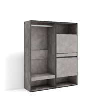 Armadio Aperto, 120x35x145cm, Camera da letto, Scarpiera, grigio cemento RF3491