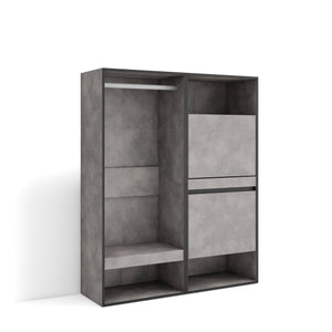 Armadio Aperto, 120x35x145cm, Camera da letto, Scarpiera, grigio cemento RF3491
