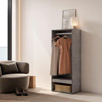 Armadio Aperto, 60x35x145cm, Camera da letto, Vestiti, scarpe, grigio cemento RF3488