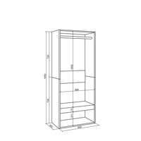 Armadio Aperto, 60x35x145cm, Camera da letto, Vestiti, scarpe, grigio cemento RF3488