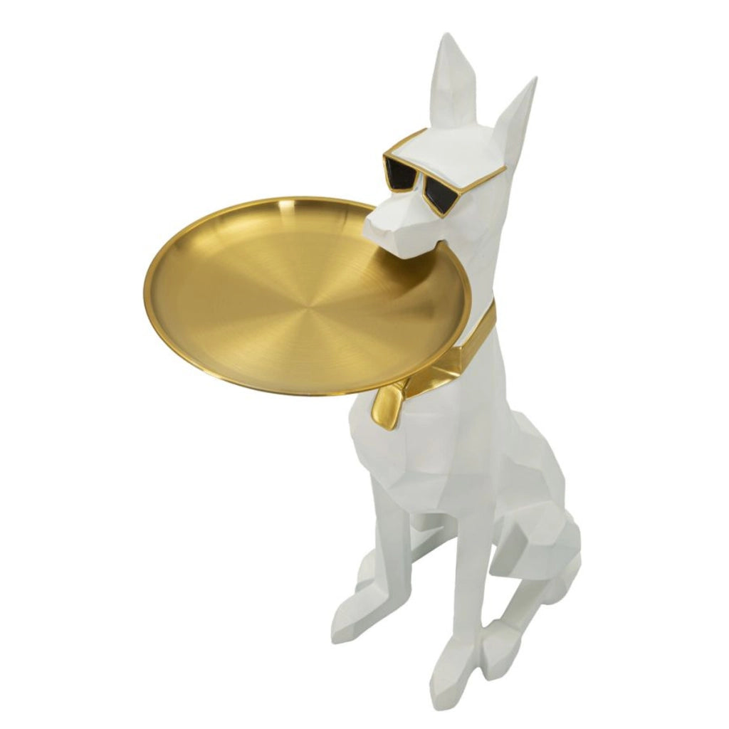 Vassoio Cane 16, Bianco, Poliresina, 27x51x74 cm